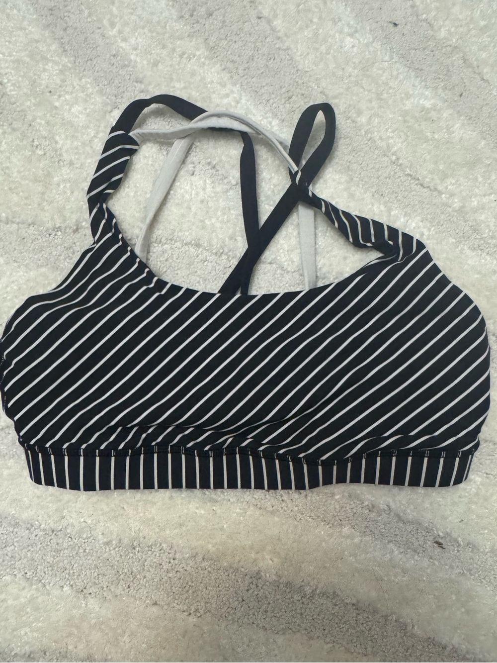 Lululemon energy bra black and white stripe